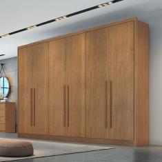Guarda Roupa Casal Roma 6 Portas 6 Gavetas MDF Cumaru Clic Móveis