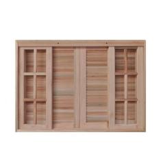 Janela de Madeira Veneziana 100x200cm 6 Folhas Rodam Marroml