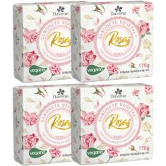 4UN Sabonete Vegetal Rosas 170G Davene