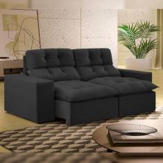 Sofá 2 Lugares Retrátil e Reclinável 200cm Paraty Grafite