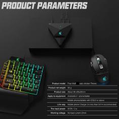 Gamer Kit Teclado Para Uma Mão, Mouse E ConverterSet De 3
