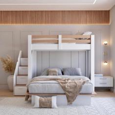 Beliche Casal Family Star Plus Casatema Branco/amadeirado Montana Perfect Wood