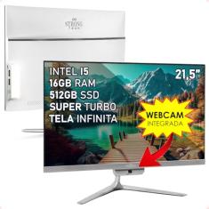 Computador All In One Intel Core i5 21,5" Full HD 16GB SSD 512GB 4 Núcleos Super Turbo Hdmi Strong Tech