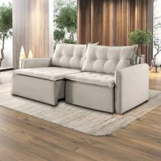 Sofá Cama Retrátil e Reclinável 2 Módulos 260 Cm Flórida Bege