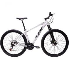 Bicicleta Aro 29 Ksw Xlt Alumínio 27v Freio Disco Mecânico Garfo Suspensão - Branco Tam.15