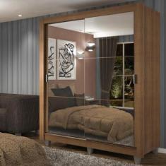 Guarda-Roupa Solteiro Madesa Dallas Plus 2 Portas de Correr de Espelho