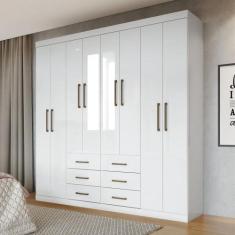 Guarda Roupa Casal com Espelho 8 Portas 6 Gavetas Liverpool 8.6 - Sant