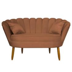 Namoradeira Pétala 2 Lugares Decorativa Veludo Terracota - Montanaris 