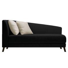 Recamier Heitor 185cm Com Almofada Lado Direito Suede Cor Preto/bege