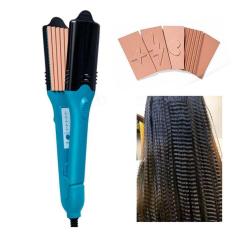 Chapinha Em Ferro De Gofragem 3d Planos De Titânio Espremedor De Prancha De Cabelo De Pentagrama Impresso