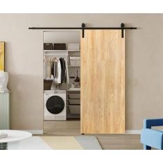 Porta Celeiro de Correr Verniz Kit Preto - 210x100