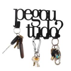 Porta Chaves Parede Decorativo, Gancho, Suporte de Chaves, Pegou Tudo, preto - GEGUTON