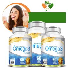 Kit com 3 ômega 3 1000mg 60 cápsulas