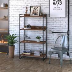 Estante Multiuso 4 Prateleiras 146x80cm Estilo Industrial - Compace De