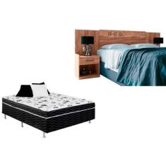 Cama Box Casal Conjugada Ortopédico + Cabeceira Plus Demolição - Santo