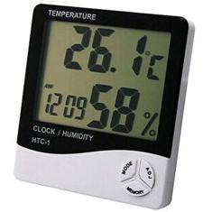 Termômetro higrômetro relógio digital parede e mesa