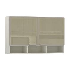 Armário Luciane 120cm 2 Portas com Vidro Reflecta Bronze + Nicho Luci