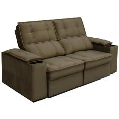 Sofá 2,54 Metros Reclinável Gralha Azul Ferrara, Veludo - 3016