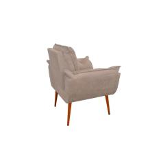 Kit 05 Poltrona Opala Sofá Sala, Quarto, Escritório Suede Cor:bege