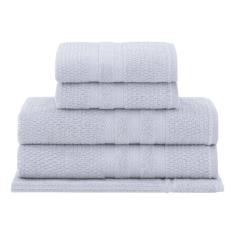 Jogo Toalha De Banho 5 Peças 100% Algodão Vanilla Prata Buddemeyer