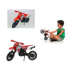 Moto Cross De Brinquedo Grande Mega Realista Trilha Vermelha