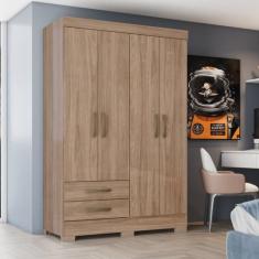 Guarda Roupa Solteiro 4 Portas 2 Gavetas BE12 Briz