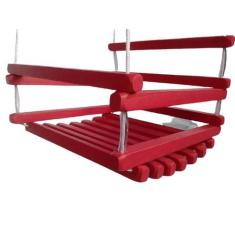Balanço gangorra infantil madeira 35x35 Red suporta 80kg - Shoppingnet