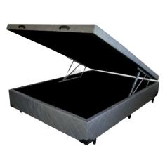 Cama Box Baú Casal Blindada / Reforçada 1,38 X 1,88 - 43Cm De Altura Total 