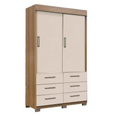 Guarda Roupa Buzios Sem Espelho Solteiro 2 Portas 6 Gavetas Rud Rack -