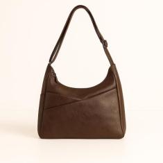 Bolsa Media Alça Transversal Divisorias Feminina de Ombro Estilo Saco 