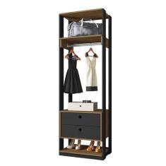 Guarda Roupa Modulado Titan com Gavetas Preto Freijó - Móveis Leão - M