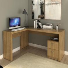 Mesa para Escrivaninha de Canto 113x135,8cm com 2 Gavetas ME4129 Tecno