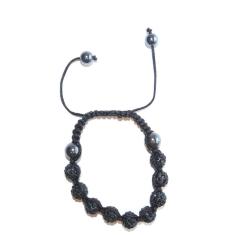 Pulseira Feminina Shamballa Cristal Preto