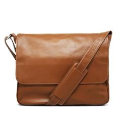 Renné Bolsa Carteiro Masculina de Couro, Preta, Alça Transversal, Estilo Carteiro, Uso Diário (Caramelo)