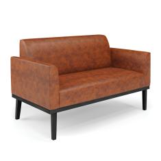 Sofá Namoradeira Base de Madeira Fixa Preto Marisa Corano D03 - D'Rossi