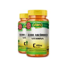 Kit 2 Vitamina C Ácido Ascórbico Unilife 120 Capsulas Veganas