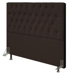 Cabeceira Cama Box Casal 140cm Diamante Veludo Marrom Z51 - Mpozenato