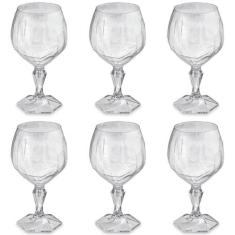 Conjunto 6 Taça Para Água Suco 350ml Plástico UZ Tango Translucida - U