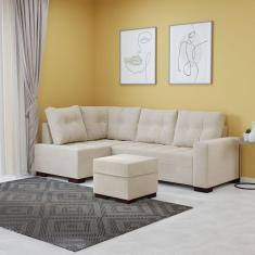 Sofá de Canto com Puff 6 Lugares 238cm Gávea Montreal Bege