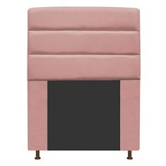 Cabeceira Estofada Turim 90 cm Solteiro Suede Rosê - ADJ Decor