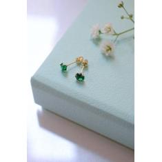 Brinco de Ouro 18k Zircônia de 4mm Infantil, bebê, recém nascido ou 2 