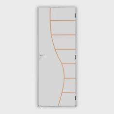 Kit Porta de Madeira Decorada 212x75cm com Batente de Alumínio 3,6cm Cantareira mgm