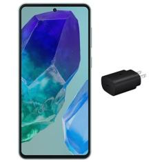 Samsung Galaxy M55 5G, Câmera Tripla Traseira de até 50MP, Selfie de 50MP, Nightography, Apagador de objetos, Tela Super AMOLED + de 6.7" 120Hz Vision Booster, 256 GB, 8GB de RAM - Verde Claro