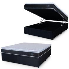 Cama Box Baú Casal Colchão Com Molas Ensacadas City Pillow - HELLEN ES