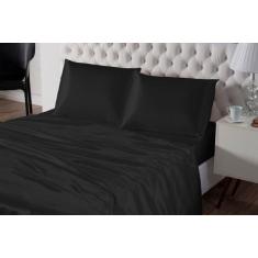 Jogo de lençol cetim casal queen 4 peças cama box seda varias cores - 