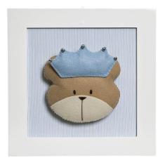 Quadro Decorativo Cara Do Urso Príncipe Quarto Bebê Infantil Menino -