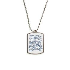 DIYthinker Colar com pingente de corrente de aço inoxidável com padrão de vida marinha azul polvo