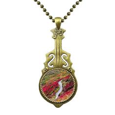 DIYthinker Colar colorido de ciência florestal, natureza, cenário histórico, joia antiga com pingente de música