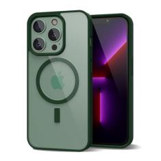 oakxco Capa magnética transparente para iPhone 13 Pro, compatível com Magsafe, fina, fina, transparente, não amarela, amortecedor de silicone macio híbrido e capa protetora de plástico rígido para