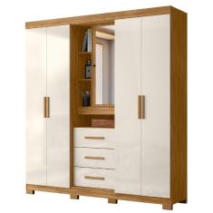 Guarda Roupa Casal Eldorado 5 Portas Freijó Off White Moval